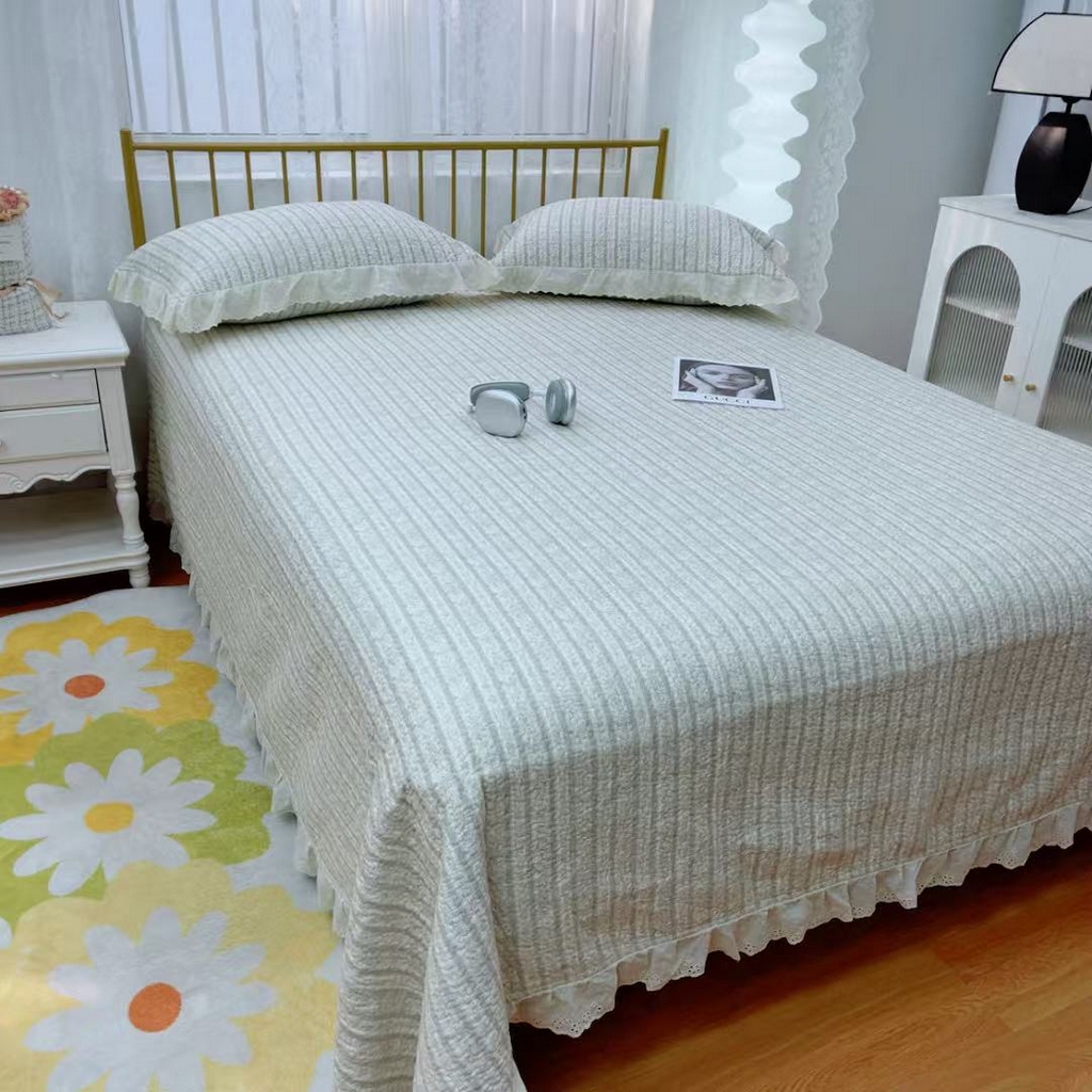 91家纺网 家纺一手货源 找家纺 暖居 2025春夏款高温砂洗棉花床盖三件套被套四件套同款纯棉夏被空调被四季 伊甸园