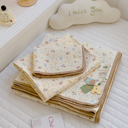 91家纺网 家纺一手货源 找家纺 （总）赫梵茜 2025新款有氧针织双层纱单床盖床盖三件套床盖四件套