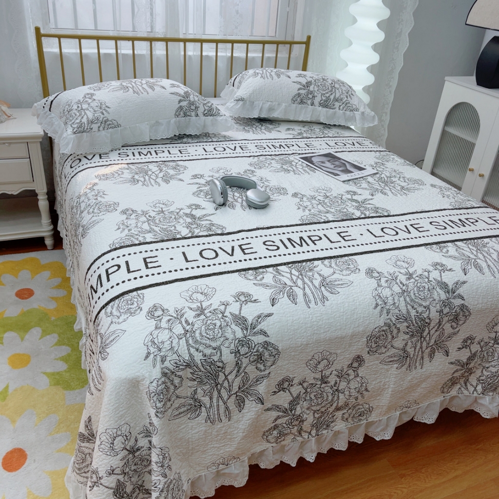 91家纺网 家纺一手货源 找家纺 暖居 2025春夏款高温砂洗棉花床盖三件套被套四件套同款纯棉夏被空调被四季 晨暮间