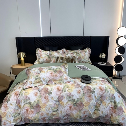 91家纺网 家纺一手货源 找家纺 （总）莱豫家纺 2025新款50支长绒棉数码印花四件套