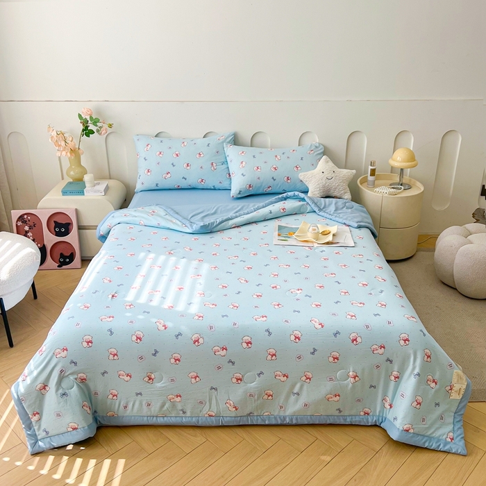 91家纺网 家纺一手货源 找家纺 爱屋及屋2025新款棉花夏被 可爱小羊