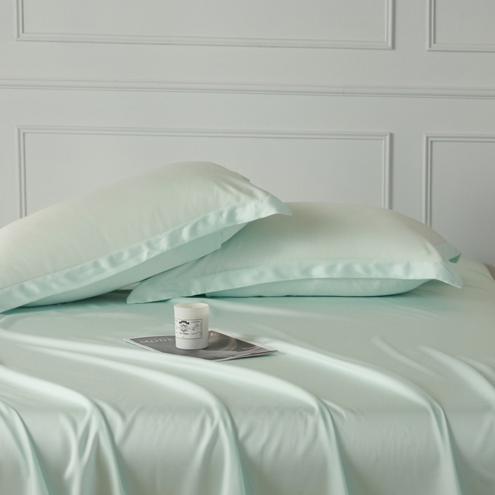 91家纺网 家纺一手货源 找家纺 涵宸2025新款天丝-天丝棉-纯色单枕套-场景1 枕套-空绿