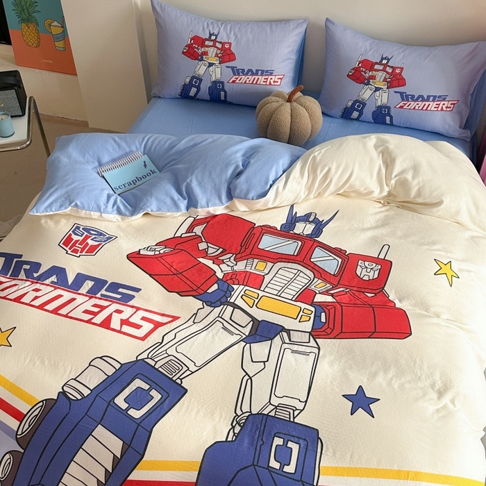 91家纺网 家纺一手货源 找家纺 2025新款设计师专版全棉双层纱四件套 超能勇士