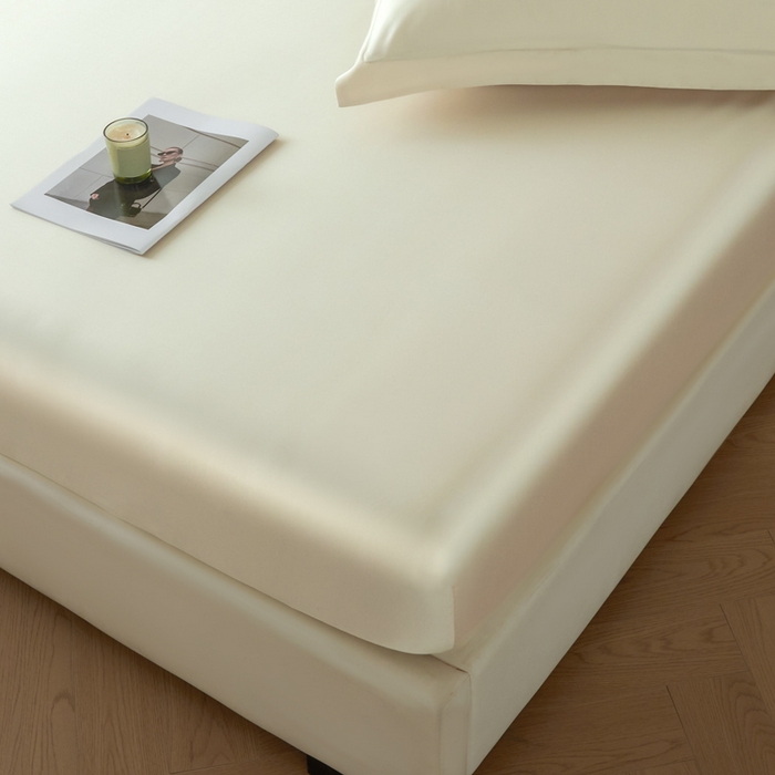 91家纺网 家纺一手货源 找家纺 涵宸2025新款天丝-天丝棉-纯色单床笠-场景1 床笠-象牙白