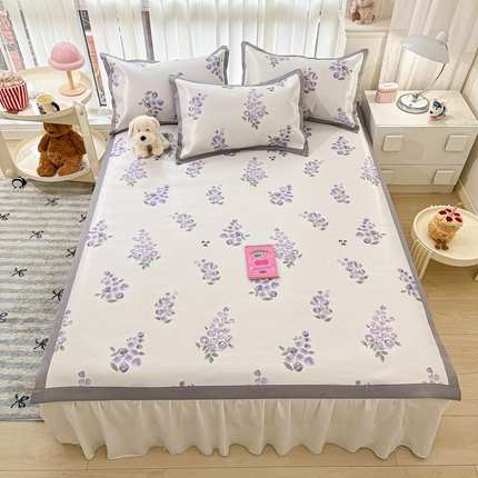 91家纺网 家纺一手货源 找家纺 （总）川悦生活 2025新款600D立体宽边冰丝印花凉席