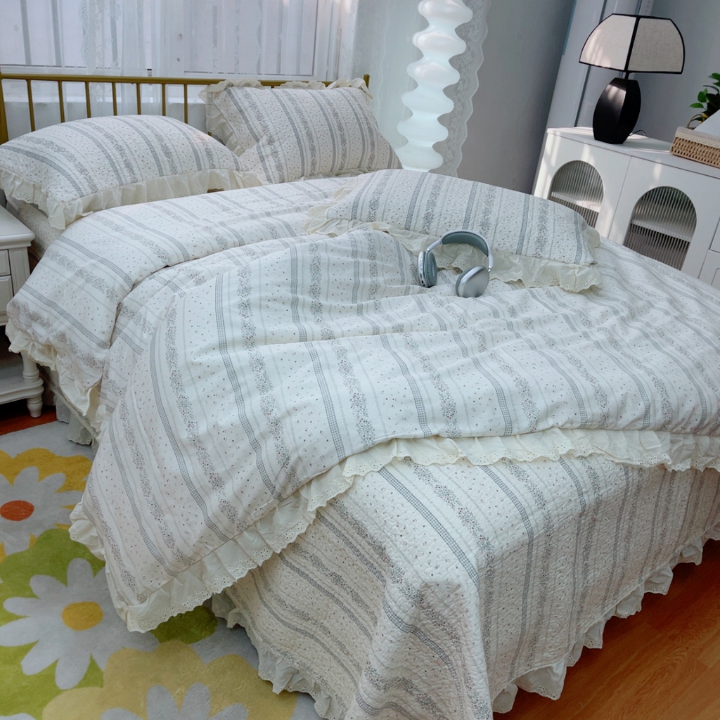 91家纺网 家纺一手货源 找家纺 暖居 2025春夏款高温砂洗棉花床盖三件套被套四件套同款纯棉夏被空调被四季 布兰格