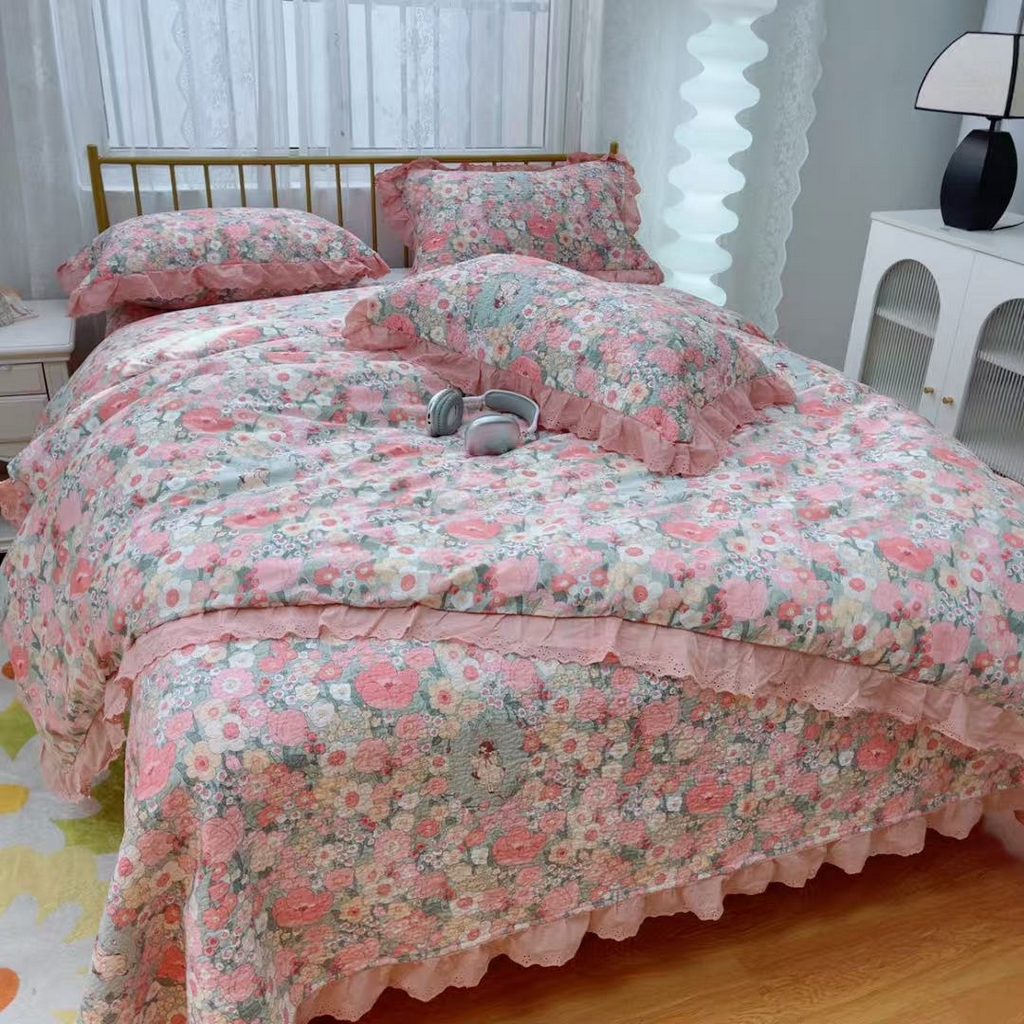 91家纺网 家纺一手货源 找家纺 暖居 2025春夏款高温砂洗棉花床盖三件套被套四件套同款纯棉夏被空调被四季 安娜公主