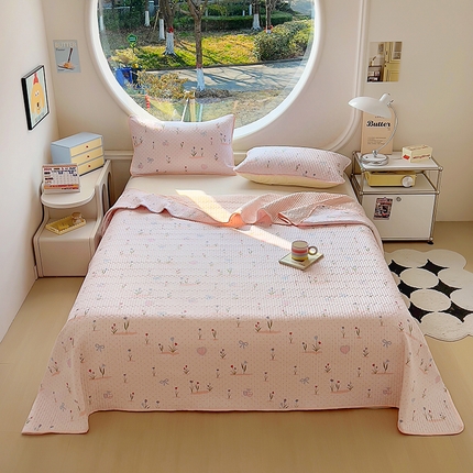 91家纺网 家纺一手货源 找家纺 昊川家纺  2025新款全棉床盖 小确幸