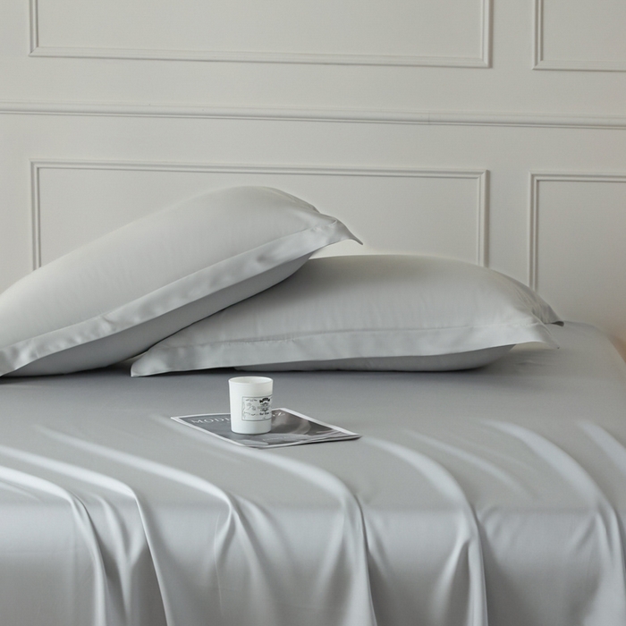 91家纺网 家纺一手货源 找家纺 涵宸2025新款天丝-天丝棉-纯色单枕套-场景1 枕套-时尚灰