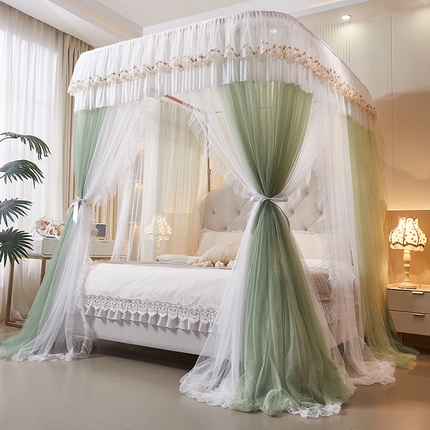 艺利轩 2025新款双层纱导轨蚊帐 缦影 抹茶白