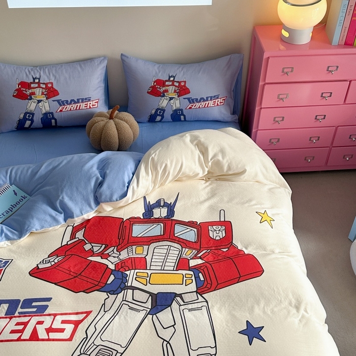 91家纺网 家纺一手货源 找家纺 2025新款设计师专版全棉双层纱四件套 超能勇士