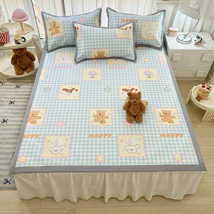 91家纺网 家纺一手货源 找家纺 （总）川悦生活 2025新款600D立体宽边冰丝印花凉席