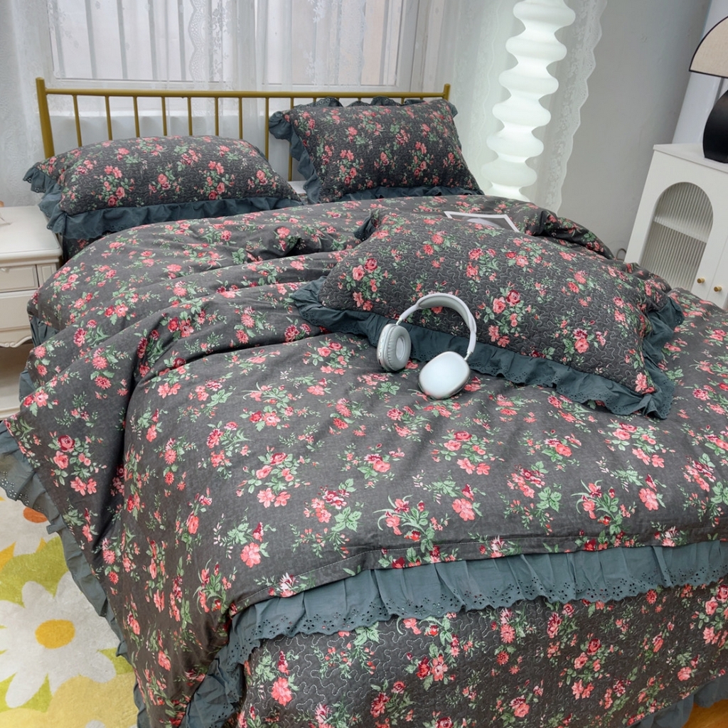 91家纺网 家纺一手货源 找家纺 暖居 2025春夏款高温砂洗棉花床盖三件套被套四件套同款纯棉夏被空调被四季 中国美