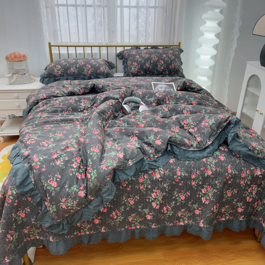 91家纺网 家纺一手货源 找家纺 暖居 2025春夏款高温砂洗棉花床盖三件套被套四件套同款纯棉夏被空调被四季 中国美