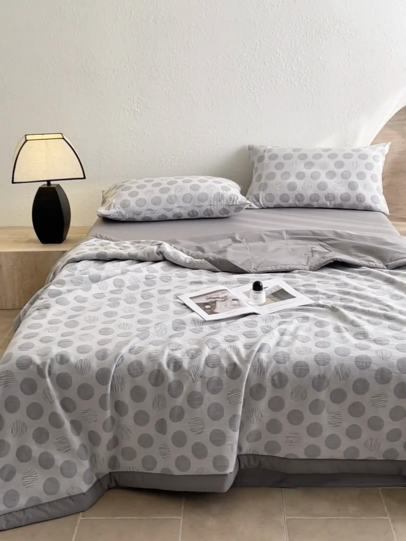 91家纺网 家纺一手货源 找家纺 （总）吾诺 2025 全棉色织提花三层纱夏被四件套全棉夏被大豆夏被夏凉被空调被子被芯