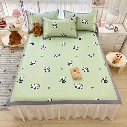 91家纺网 家纺一手货源 找家纺 （总）川悦生活 2025新款600D立体宽边冰丝印花凉席