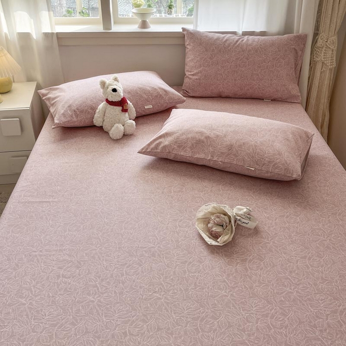 91家纺网 家纺一手货源 找家纺 新印象2025新款直角纯棉老粗布套件 床单款老粗布 -萝梦红