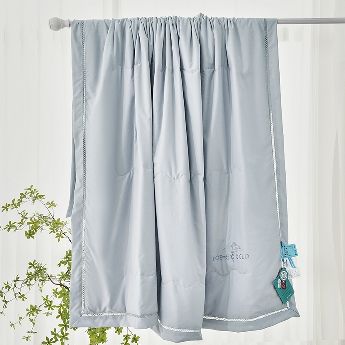 91家纺网 家纺一手货源 找家纺 优姿2025新款云柔棉大豆镂空烫钻夏被被子被芯 灰色