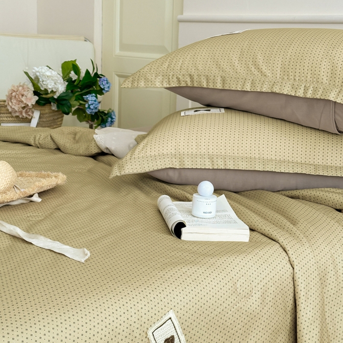 91家纺网 家纺一手货源 找家纺 帕拉美拉 2025新款全棉双层纱玉米聚乳酸夏被春秋被冬被玉米被 三件套四件套 莱克（咖）