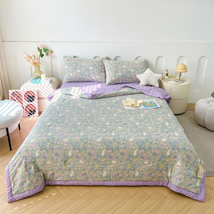 91家纺网 家纺一手货源 找家纺 爱屋及屋2025新款棉花夏被 春意