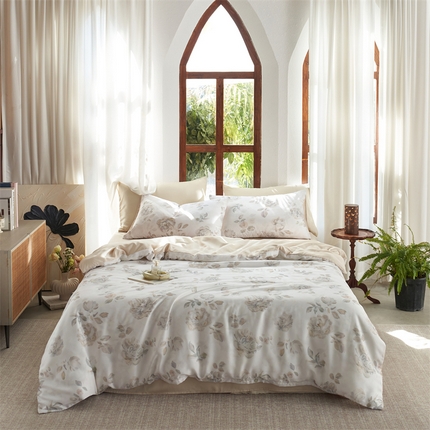 91家纺网 家纺一手货源 找家纺 （总）时年家纺 2025新款莱赛尔天丝印花系列四件套