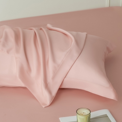 91家纺网 家纺一手货源 找家纺 涵宸2025新款天丝-天丝棉-纯色单枕套-场景1 枕套-玫瑰粉