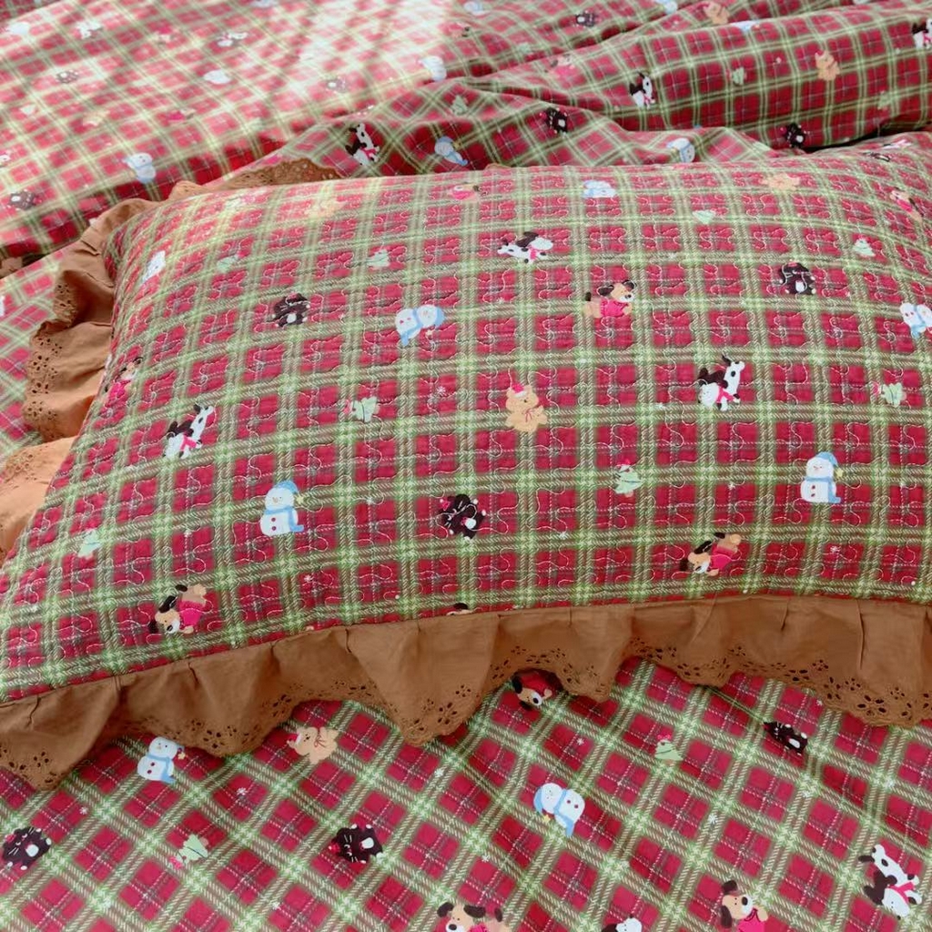 91家纺网 家纺一手货源 找家纺 暖居 2025春夏款高温砂洗棉花床盖三件套被套四件套同款纯棉夏被空调被四季 圣诞