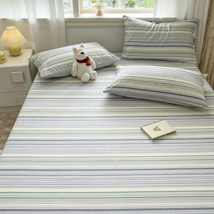 91家纺网 家纺一手货源 找家纺 新印象2025新款直角纯棉老粗布套件 床单款老粗布-伯爵