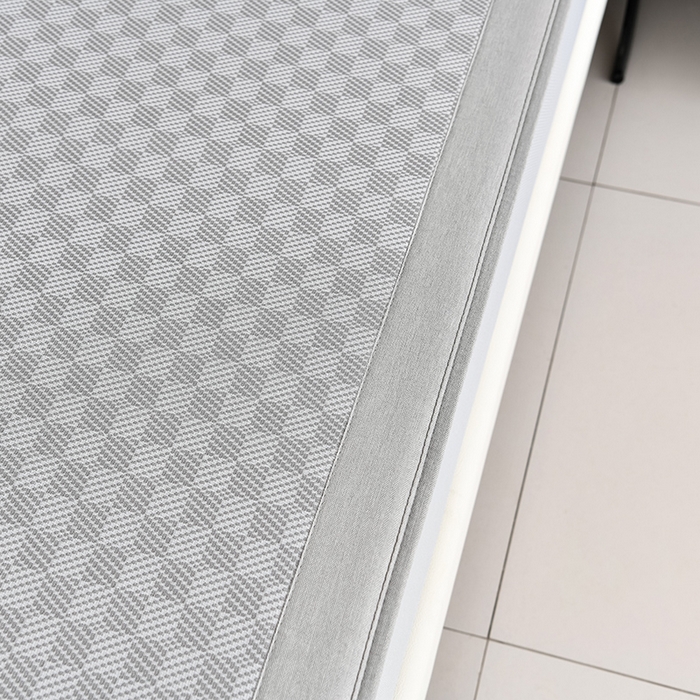 91家纺网 家纺一手货源 找家纺 小牛席业 2025新款棋盘格-熊猫凉感冰丝席系列（床笠款） 灰色