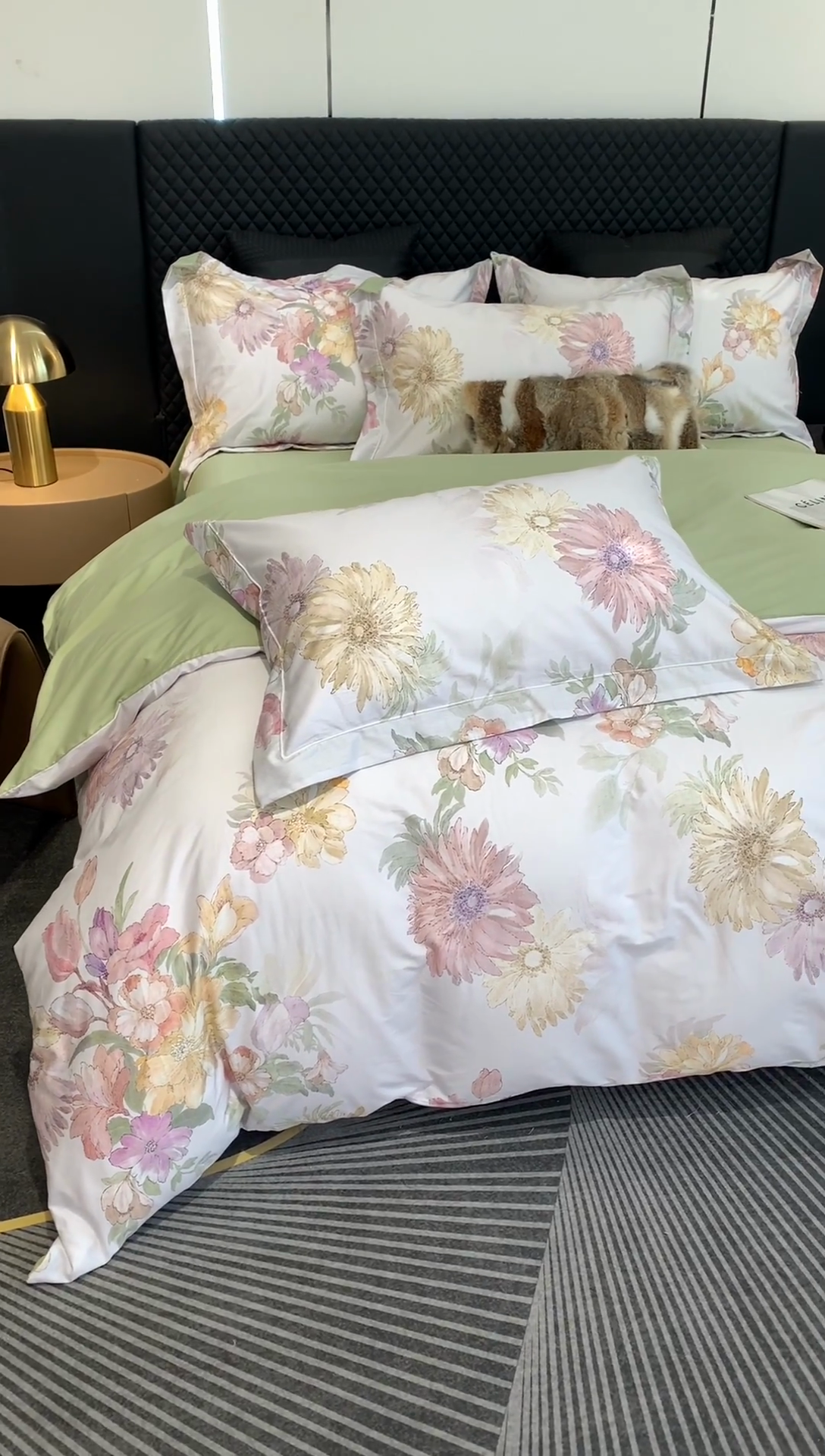 91家纺网 家纺一手货源 找家纺 莱豫家纺 2025新款50支长绒棉数码印花四件套 繁花