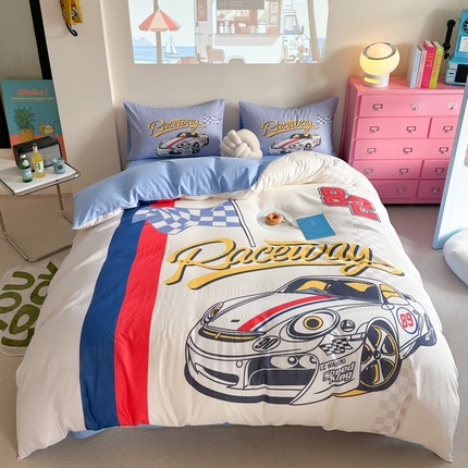 2025新款设计师专版全棉双层纱四件套 速度之王