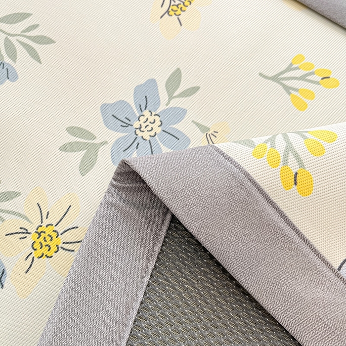 91家纺网 家纺一手货源 找家纺 川悦生活 2025新款600D立体宽边冰丝印花凉席 花月青啬