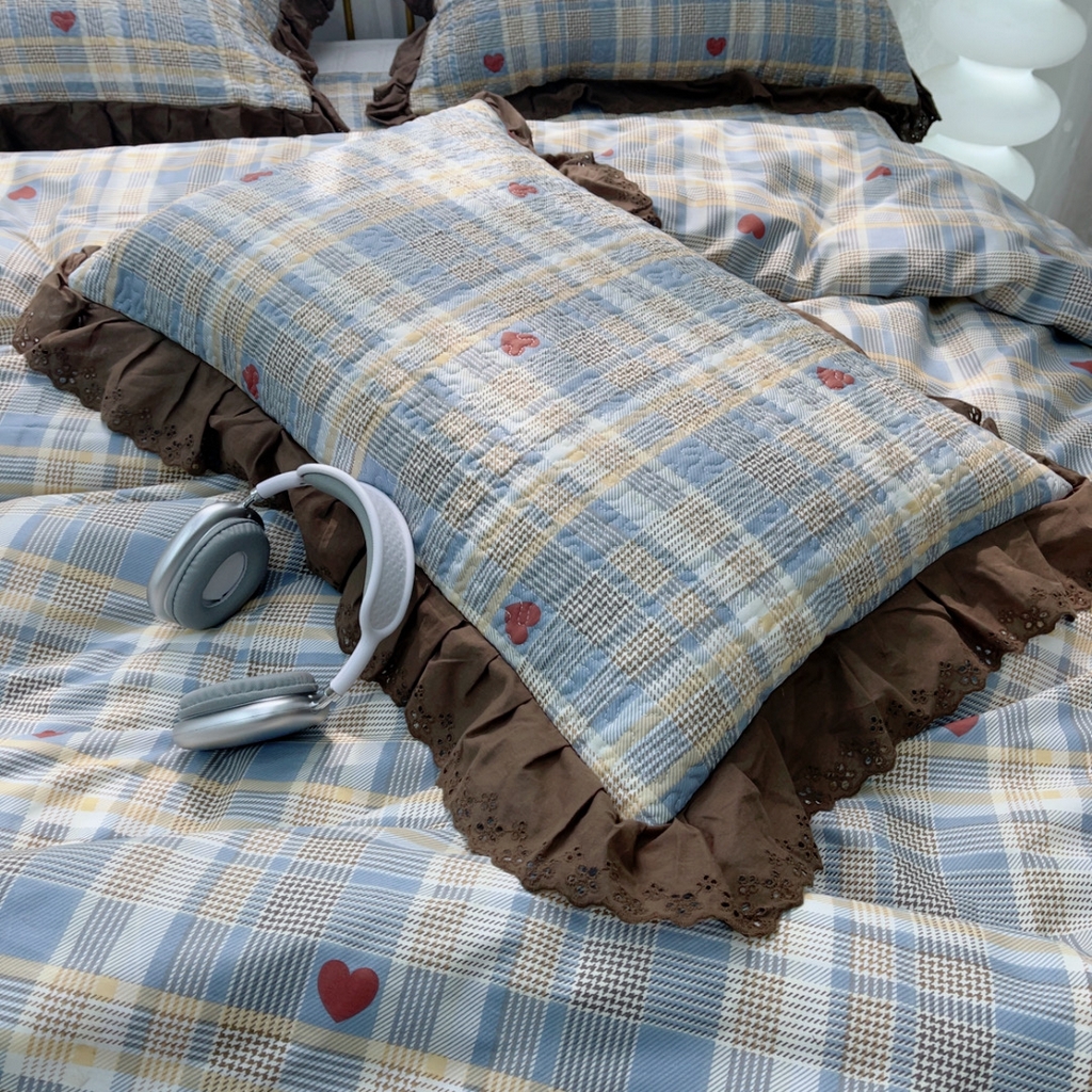 91家纺网 家纺一手货源 找家纺 暖居 2025春夏款高温砂洗棉花床盖三件套被套四件套同款纯棉夏被空调被四季 莱恩蓝色