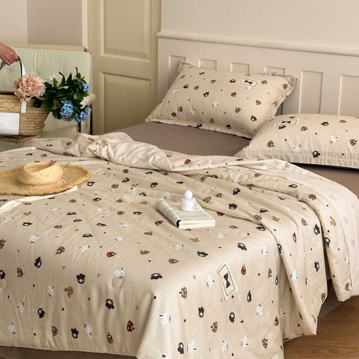 91家纺网 家纺一手货源 找家纺 帕拉美拉 2025新款全棉双层纱玉米聚乳酸夏被春秋被冬被玉米被 三件套四件套 丛林动物