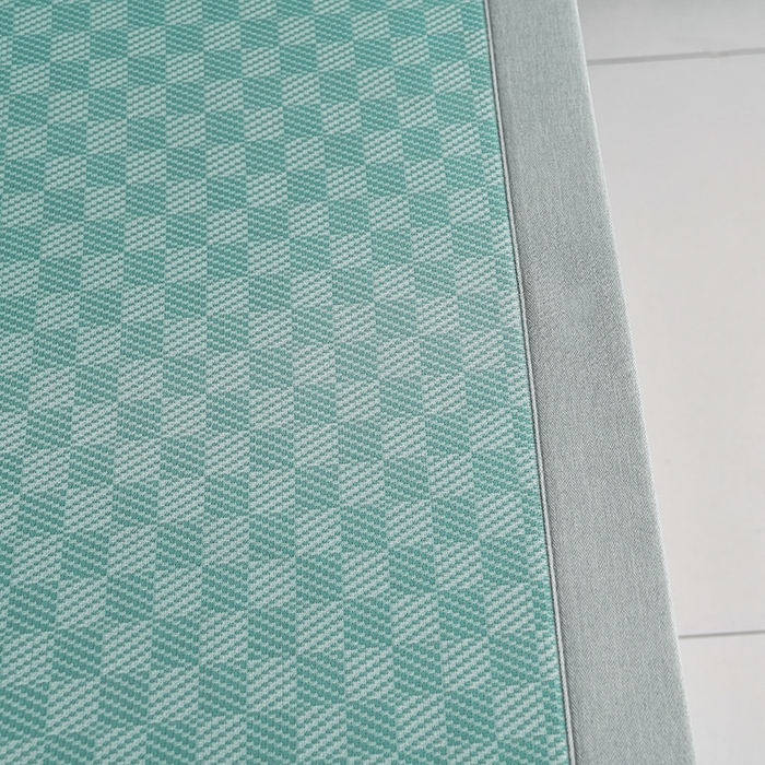 91家纺网 家纺一手货源 找家纺 小牛席业 2025新款棋盘格-熊猫凉感冰丝席系列（床笠款） 绿色