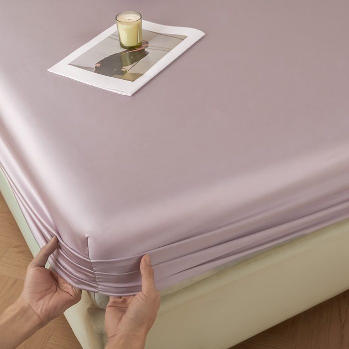 91家纺网 家纺一手货源 找家纺 涵宸2025新款天丝-天丝棉-纯色单床笠-场景1 床笠-紫语