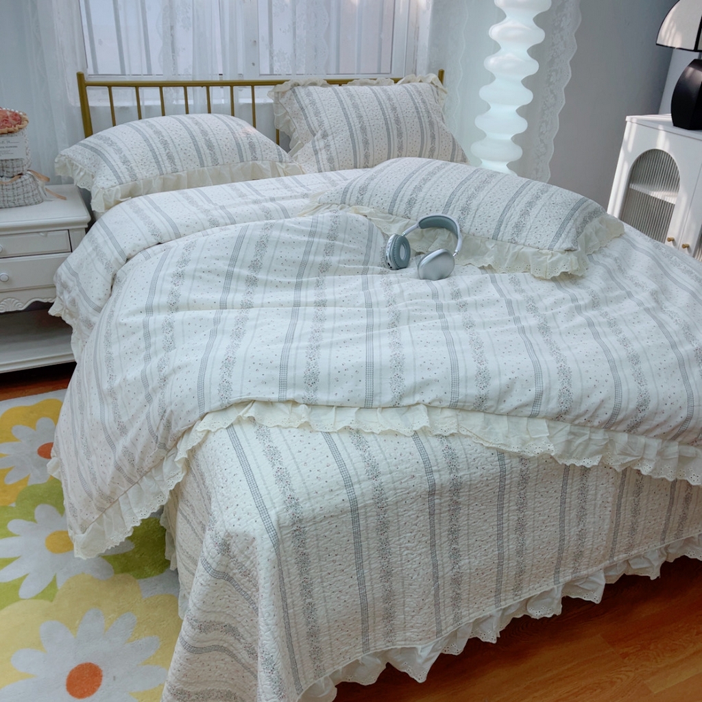 91家纺网 家纺一手货源 找家纺 暖居 2025春夏款高温砂洗棉花床盖三件套被套四件套同款纯棉夏被空调被四季 布兰格