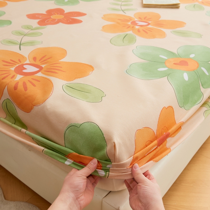 91家纺网 家纺一手货源 找家纺 金泰莱 2025新款锦柔老粗布印花床笠 余音