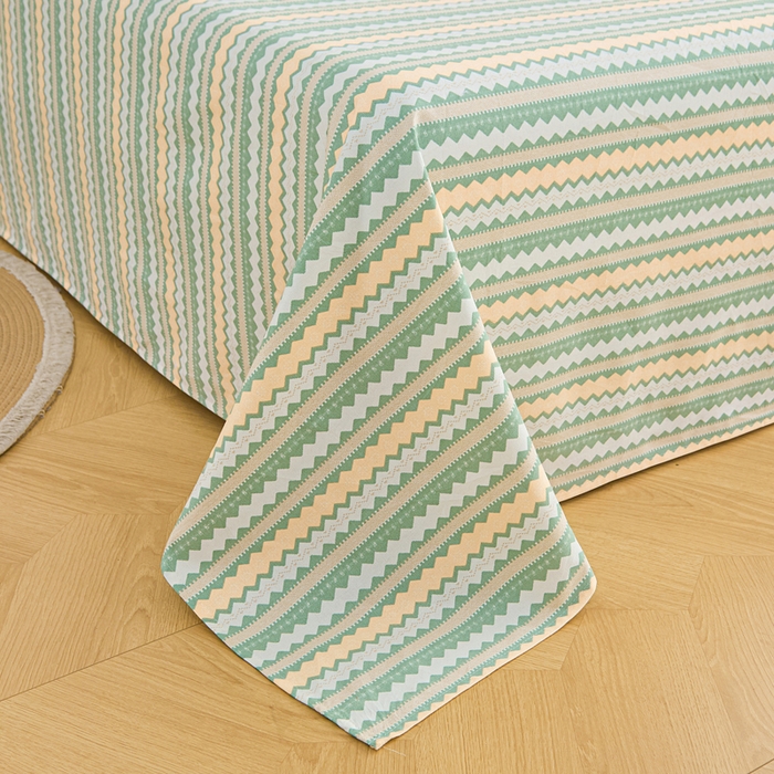 91家纺网 家纺一手货源 找家纺 九亭家纺 2025新款A类全棉老粗布床单 羽安-绿