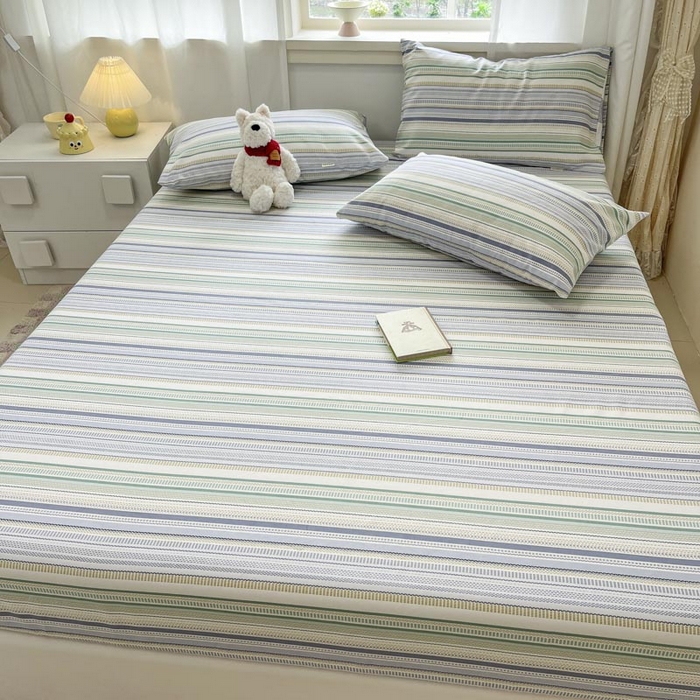 91家纺网 家纺一手货源 找家纺 新印象2025新款直角纯棉老粗布套件 床笠款 老粗布-伯爵 