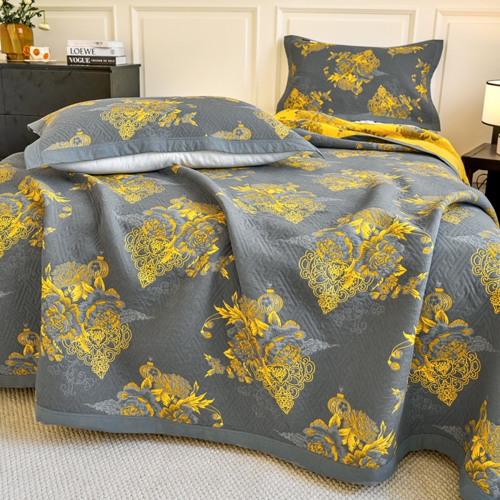 91家纺网 家纺一手货源 找家纺 棠薇家纺 2025新款60S长绒棉纯棉纱布毛巾被 时光笔墨