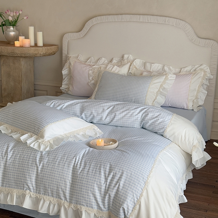 91家纺网 家纺一手货源 找家纺 MIU缪家居 2025新款100支全棉四件套-索菲娅 索菲娅-baby蓝