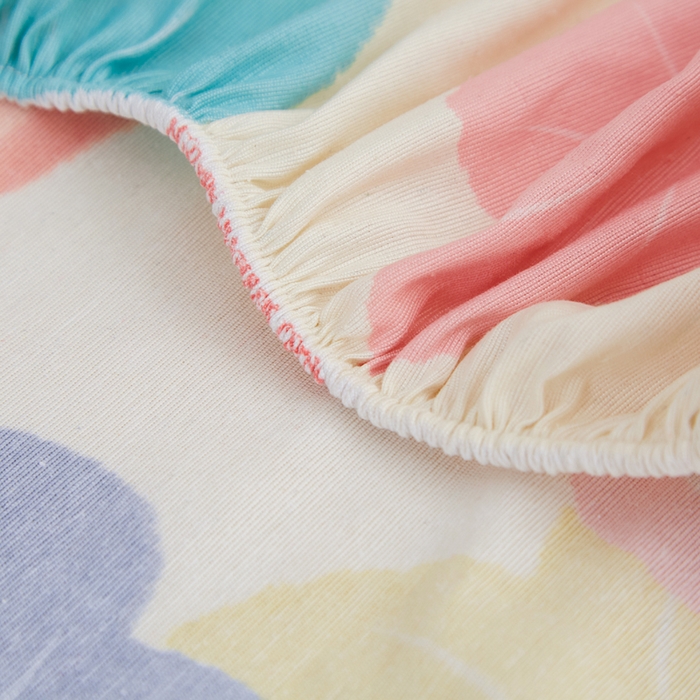 91家纺网 家纺一手货源 找家纺 金泰莱 2025新款锦柔老粗布印花床笠 花落