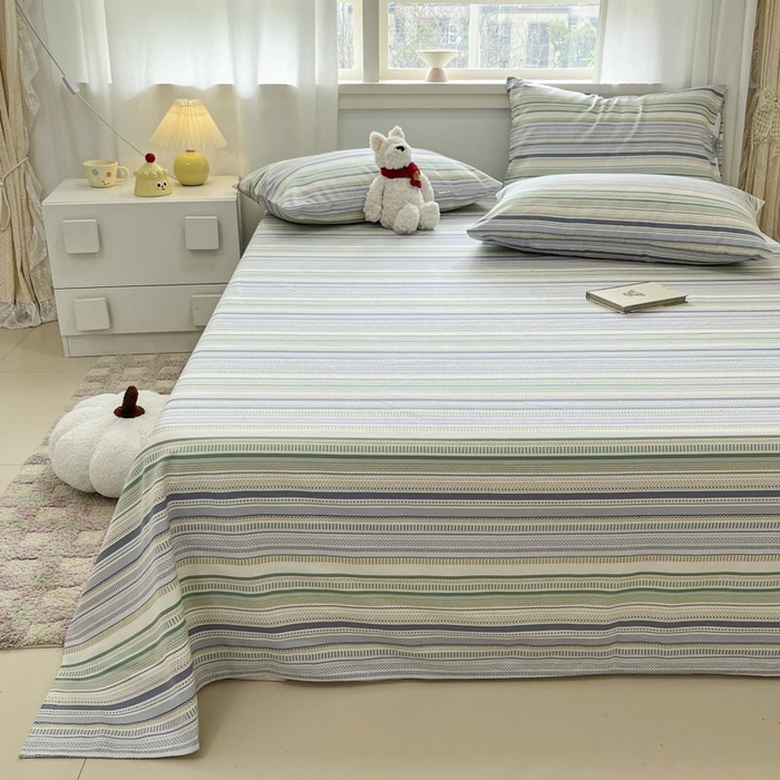 91家纺网 家纺一手货源 找家纺 新印象2025新款直角纯棉老粗布套件 床单款老粗布-伯爵