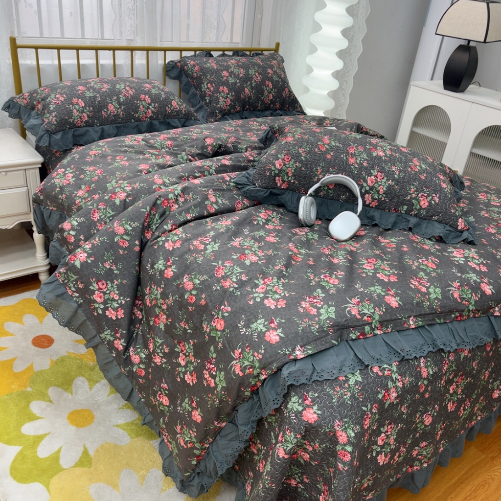 91家纺网 家纺一手货源 找家纺 暖居 2025春夏款高温砂洗棉花床盖三件套被套四件套同款纯棉夏被空调被四季 中国美