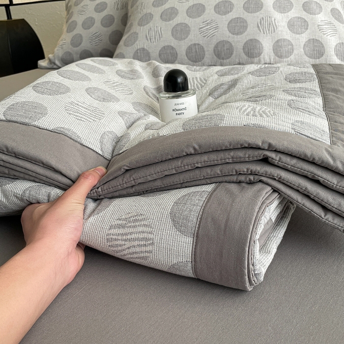 91家纺网 家纺一手货源 找家纺 （总）吾诺 2025 全棉色织提花三层纱夏被四件套全棉夏被大豆夏被夏凉被空调被子被芯