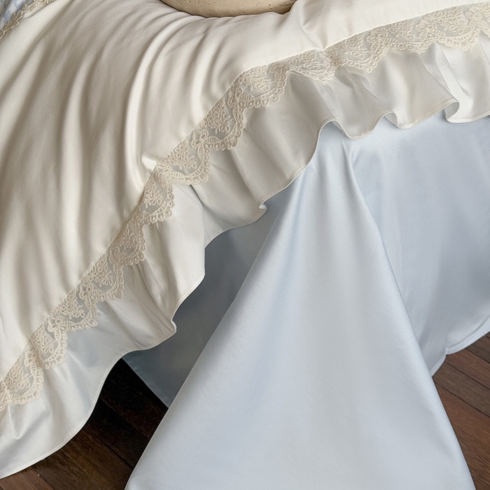 91家纺网 家纺一手货源 找家纺 MIU缪家居 2025新款100支全棉四件套-索菲娅 索菲娅-baby蓝