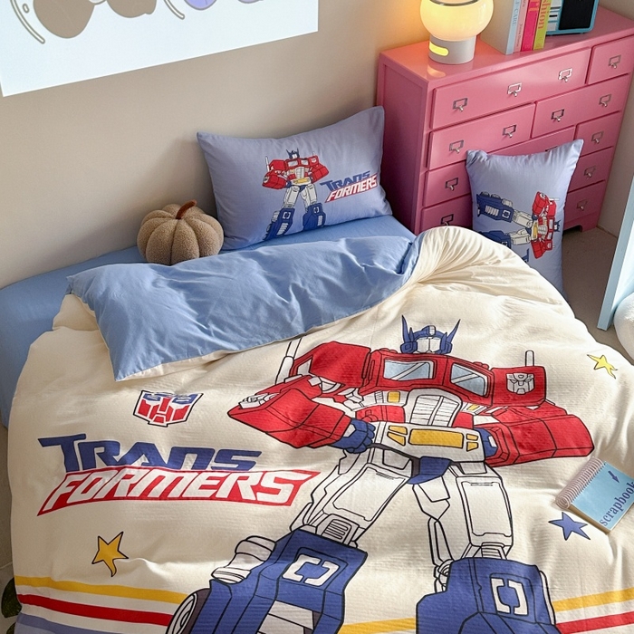 91家纺网 家纺一手货源 找家纺 2025新款设计师专版全棉双层纱四件套 超能勇士