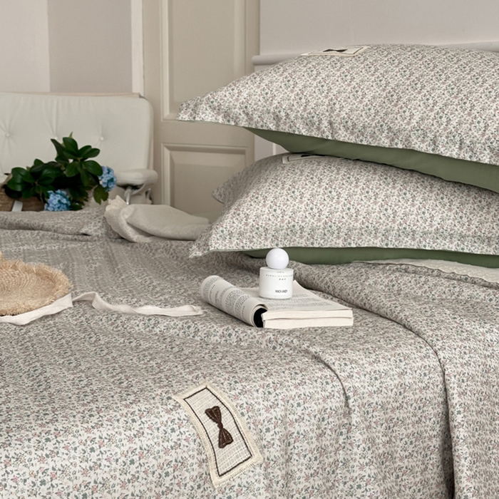 91家纺网 家纺一手货源 找家纺 帕拉美拉 2025新款全棉双层纱玉米聚乳酸夏被春秋被冬被玉米被 三件套四件套 春日初妆（米）