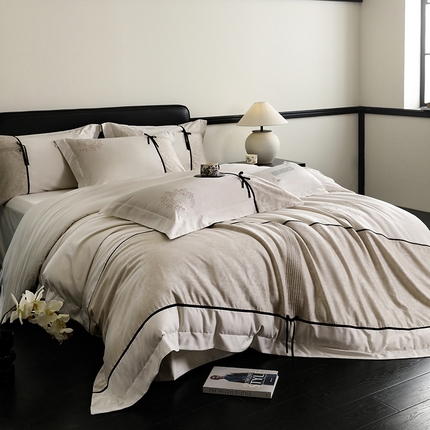 91家纺网 家纺一手货源 找家纺 （总）张公子婚庆馆 2025新款120支新疆长绒棉居家绣花工艺系列四件套-寐【控价不低于340】